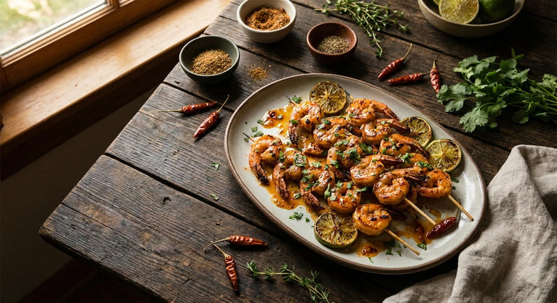 Peruvian Aji Lime Grilled Shrimp