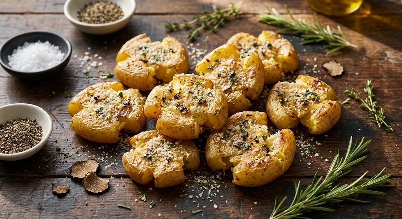 Truffle Parmesan Crispy Smashed Potatoes