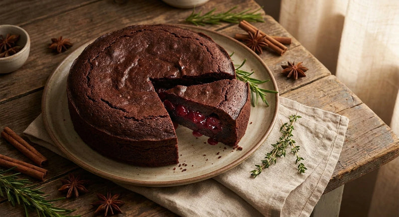Dark Chocolate Cherry Cake