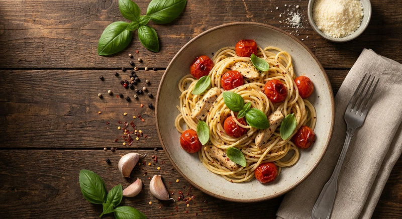 Garlic Pepper Chicken and Pasta