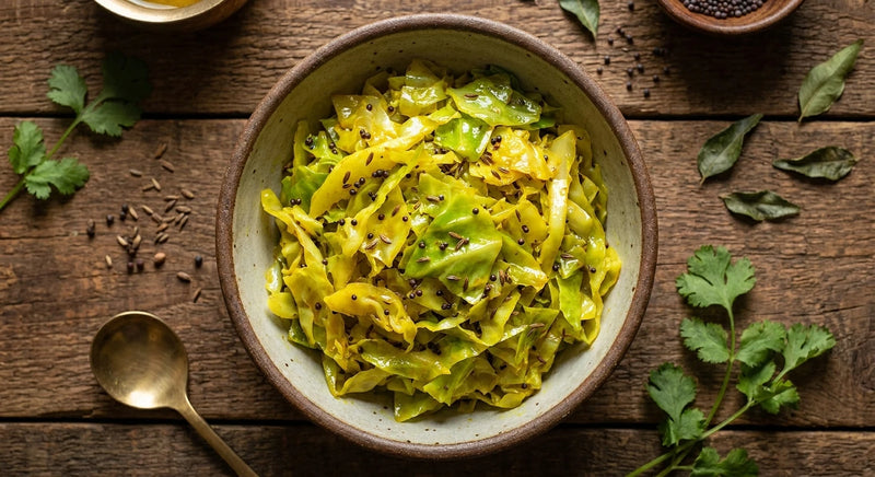 Spiced Cabbage with Brown Mustard Seeds