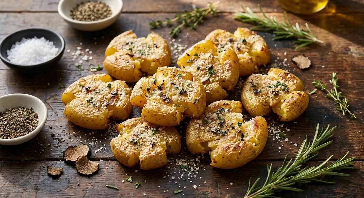 Truffle Parmesan Crispy Smashed Potatoes