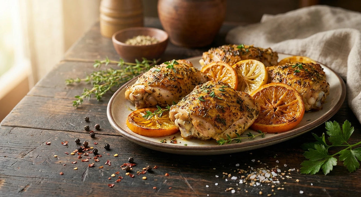 Salt-Free Citrus Pepper Chicken Thighs