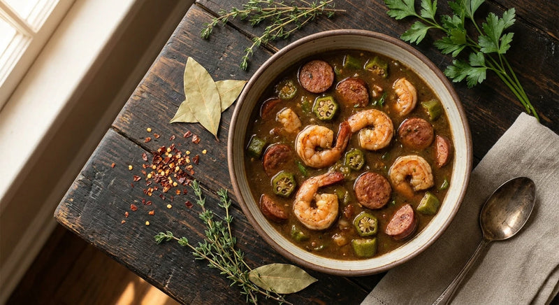 Classic Shrimp and Andouille Gumbo