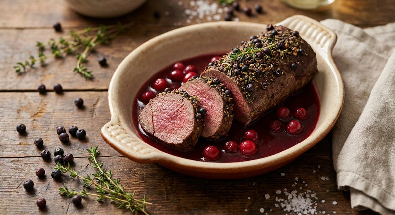 Juniper-Crusted Venison Loin