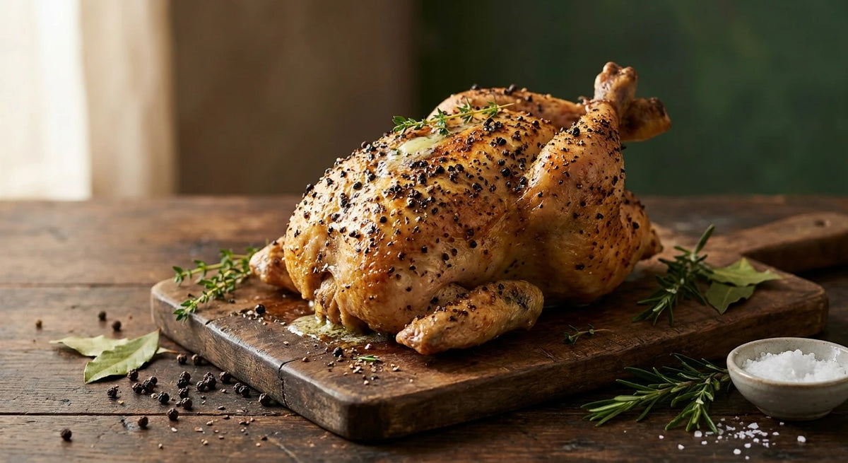 Tellicherry Pepper and Herb Roasted Chicken