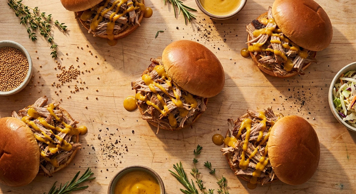 Southern Gold Pulled Pork Sandwiches