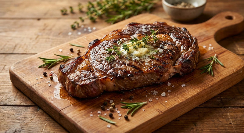 Grey Salt-Rubbed Grilled Ribeye