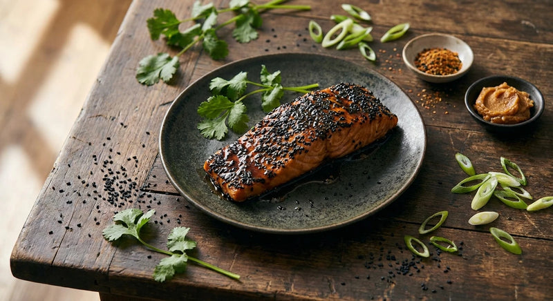 Black Sesame-Crusted Salmon with Miso Glaze